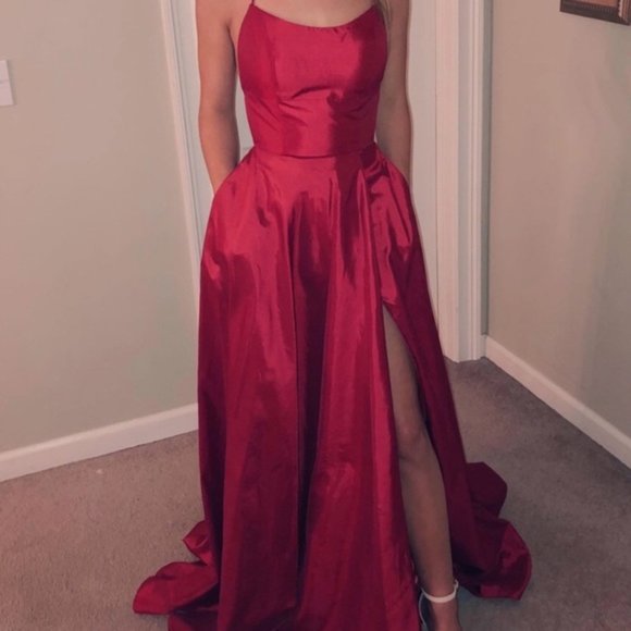 Sherri Hill Backless Strappy Red Dress - Revolve - Picture 6 of 8